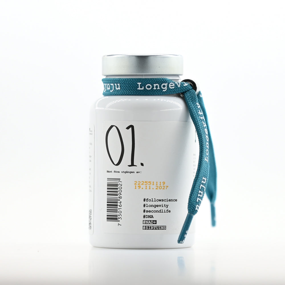 Juicy NAD+ Stack - NAD+kosttillskott för hormonbalans med resveratrol - 60 kapslar